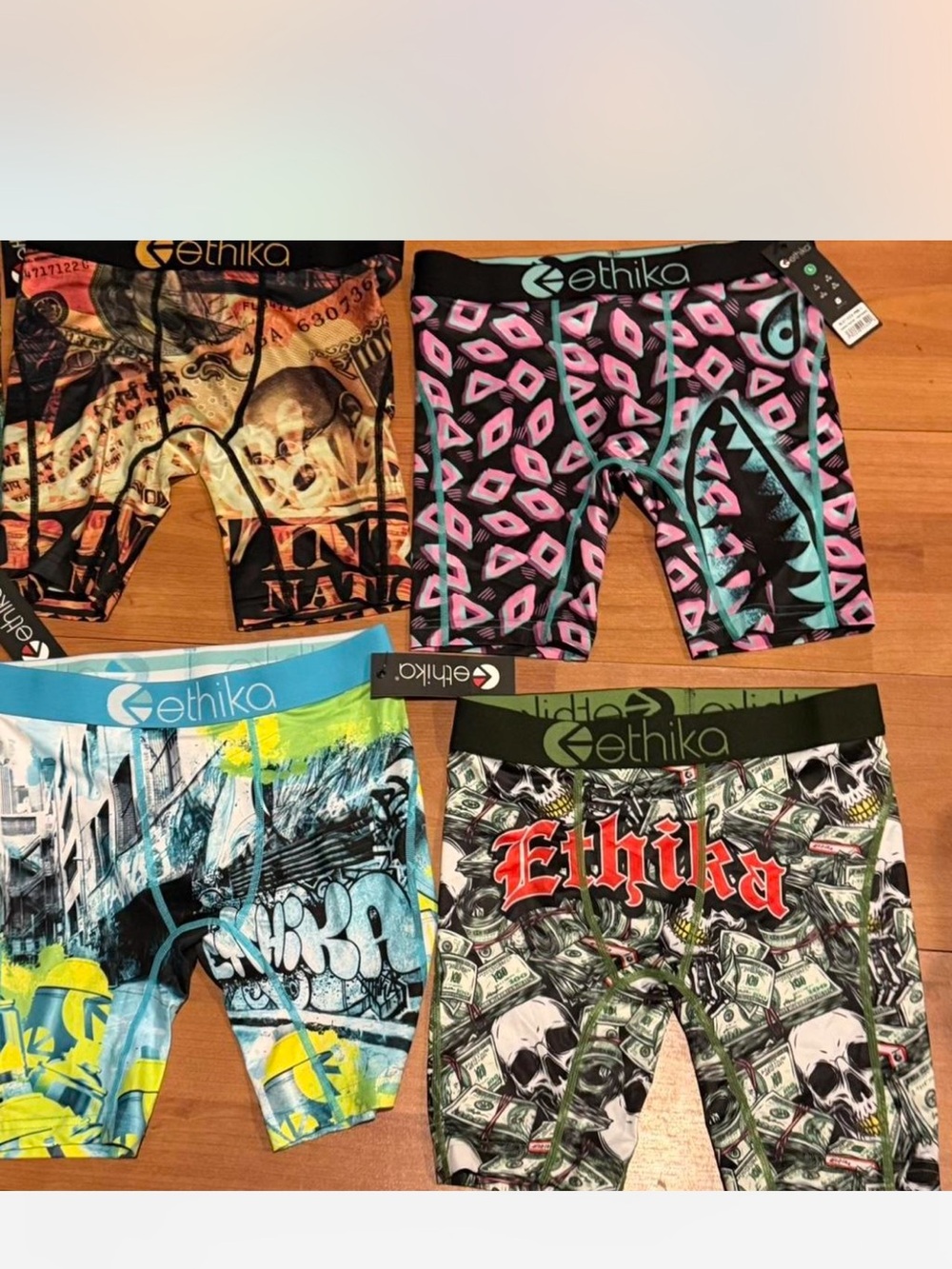 ethika Vibrant Graphic Boxer Briefs Pack - Teal, Lime, Yellow, Blue, Pink, Black - Picture 3 of 3